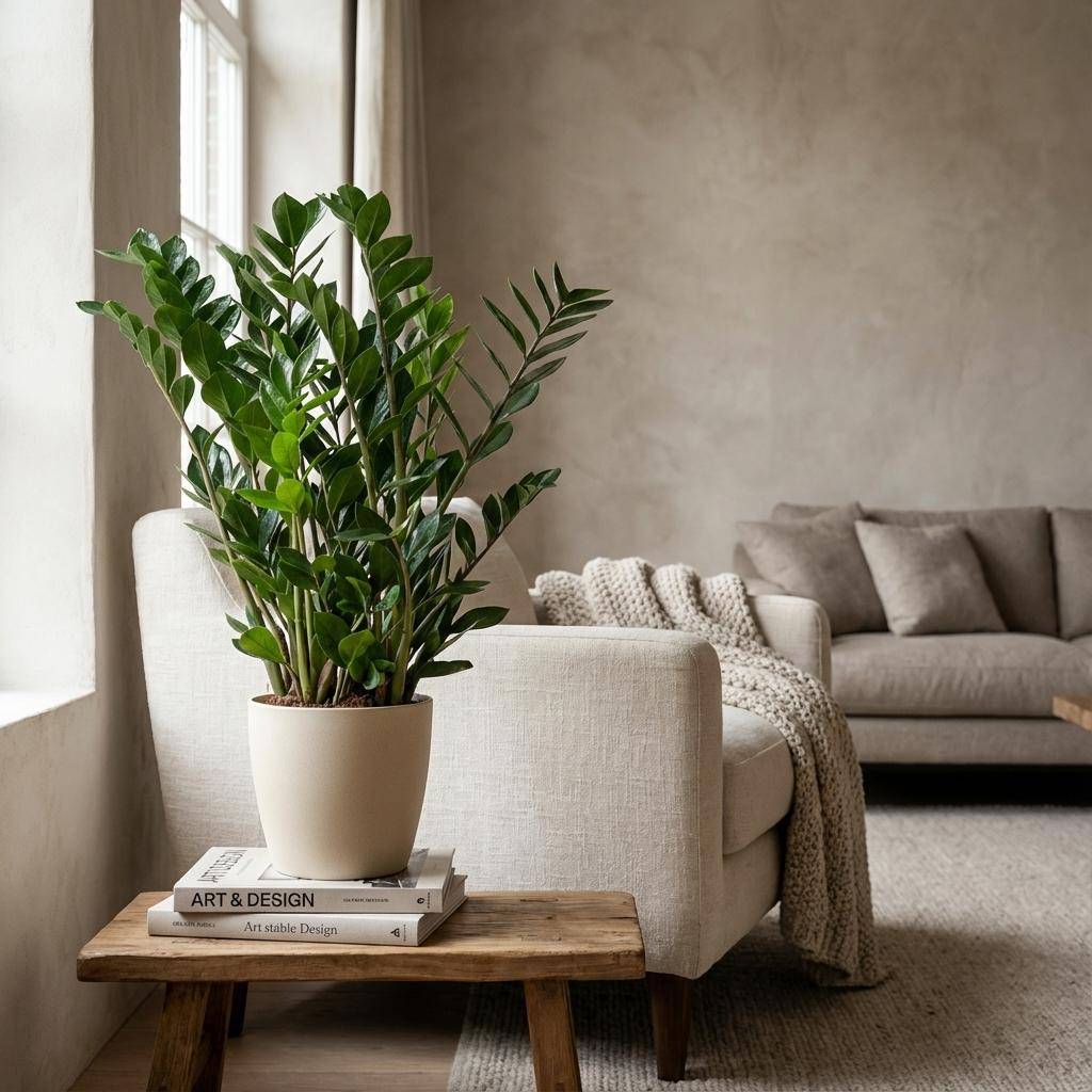 Zamioculcas Zamiifolia - Pot de 21cm - Hauteur 80cm - Blanc - Plantes d'intérieur - Image 2