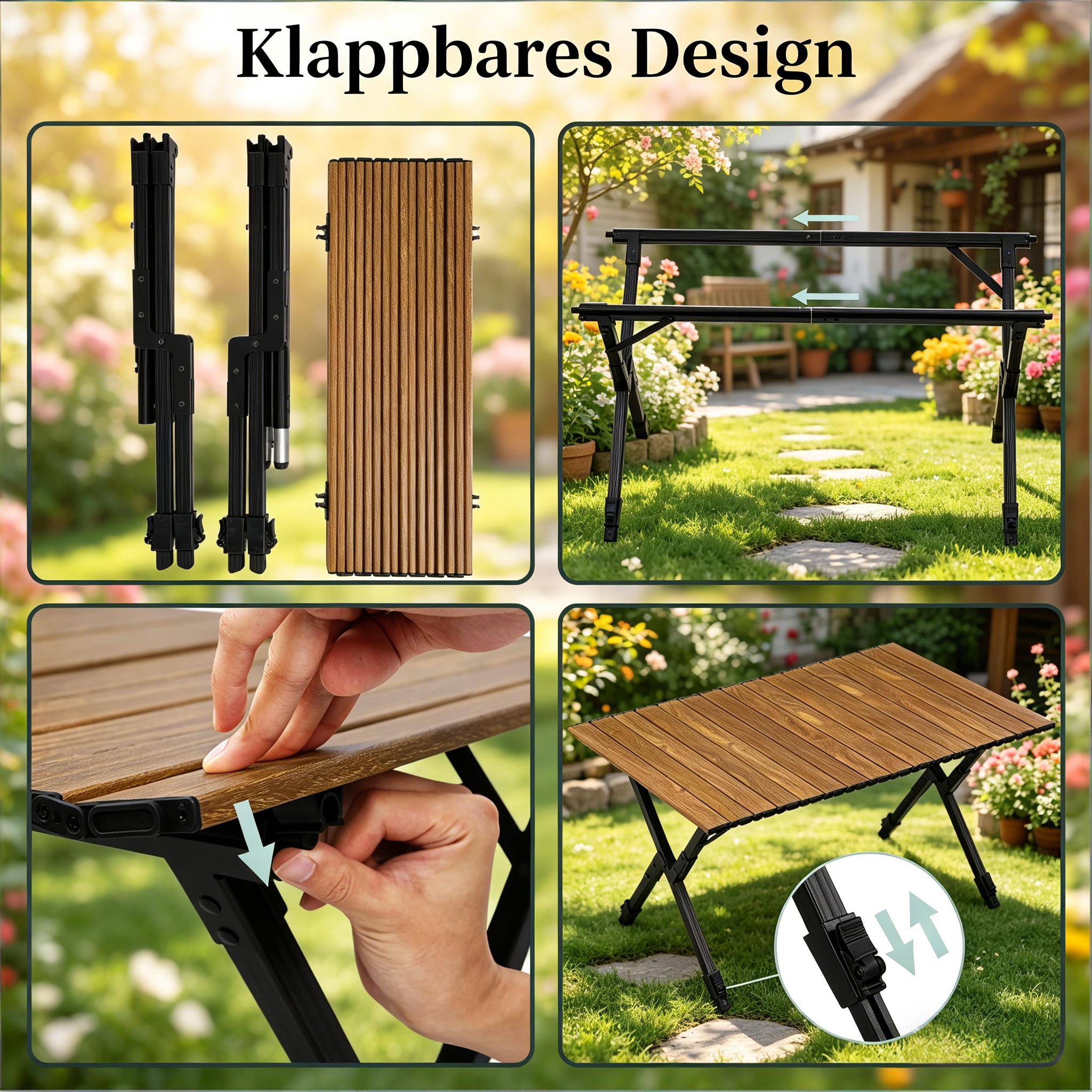 Table de plage grand format pliable, pique-nique et balcon pratique - Image 2