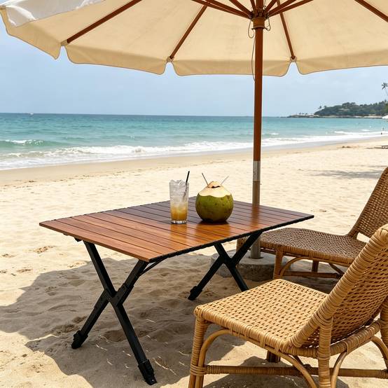 Table de plage grand format pliable, pique-nique et balcon pratique - Image 5