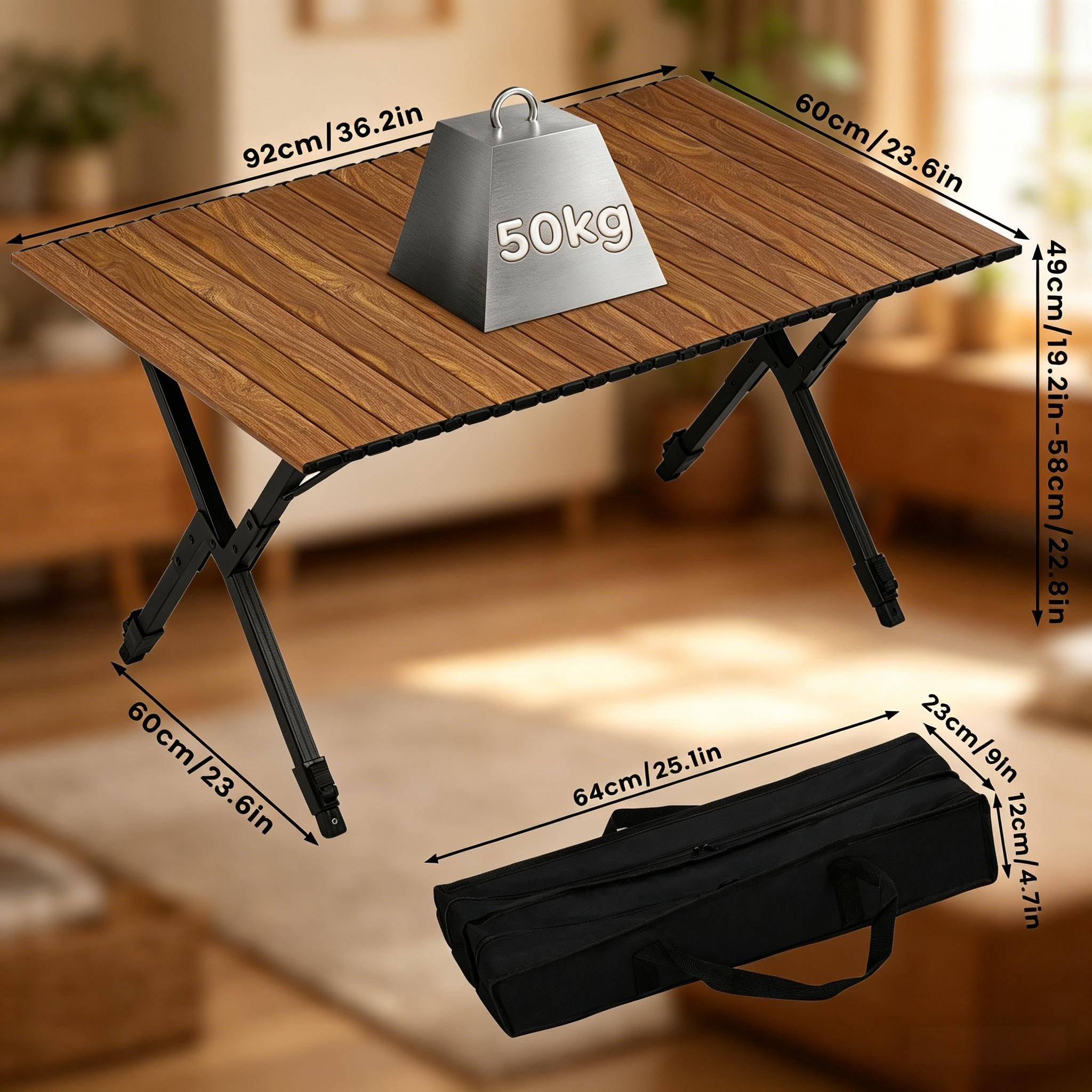 Table de plage grand format pliable, pique-nique et balcon pratique - Image 3
