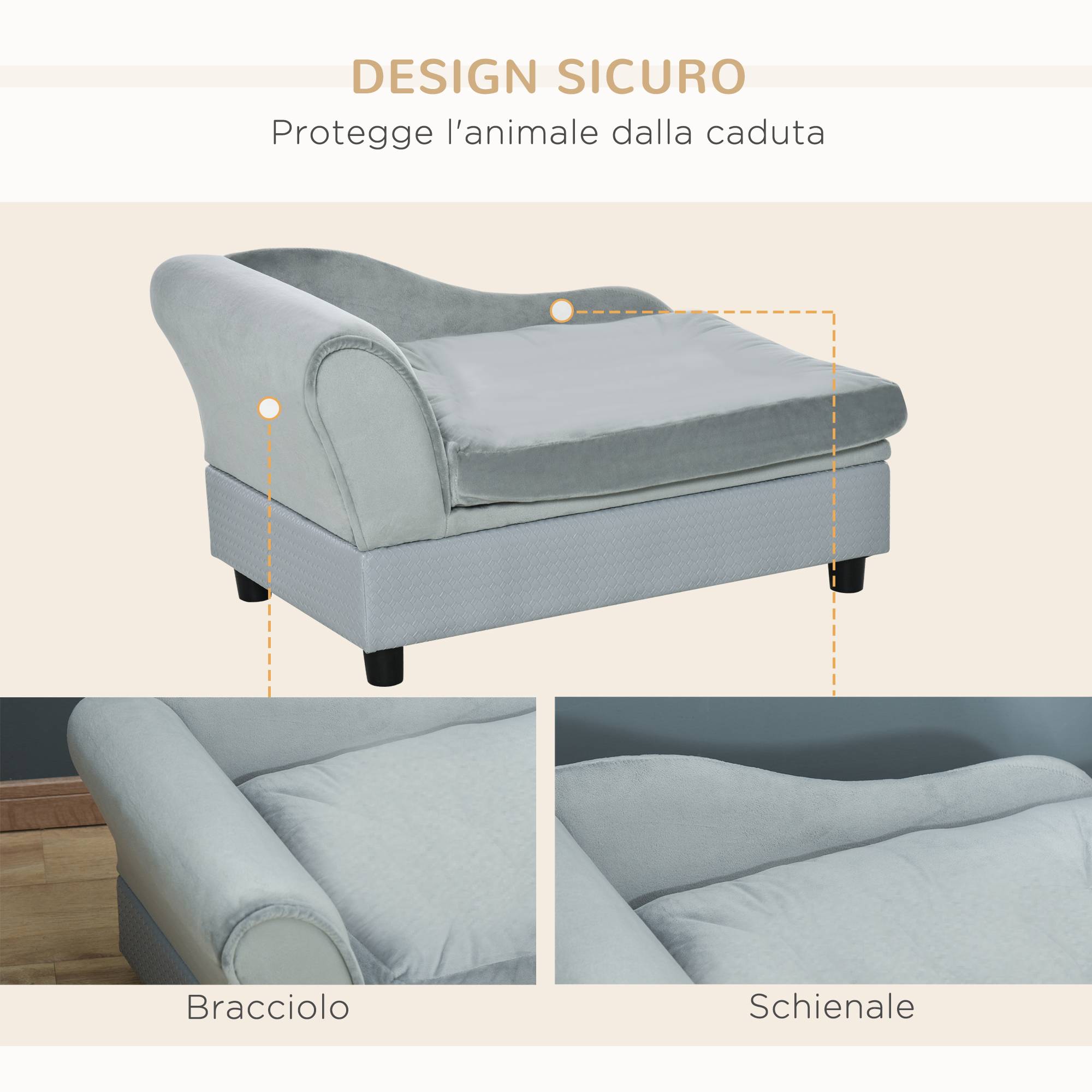 ComfortXL - Canapé pour chien bois et tissu intérieur coffre de rangement gris 76x45x43cm - ComfortXL Outdoor Living - Image 8
