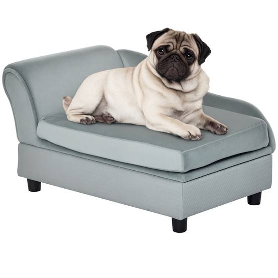 ComfortXL - Canapé pour chien bois et tissu intérieur coffre de rangement gris 76x45x43cm - ComfortXL Outdoor Living - Image 1