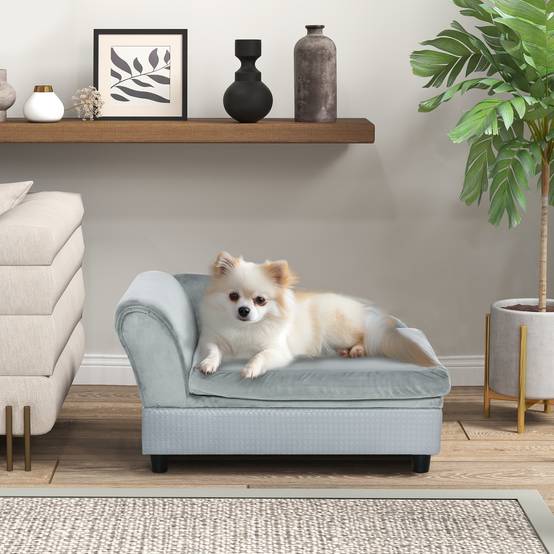 ComfortXL - Canapé pour chien bois et tissu intérieur coffre de rangement gris 76x45x43cm - ComfortXL Outdoor Living - Image 3