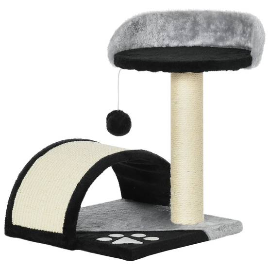 Arbre à chat sisal et peluche noir 35.5 x 37 x 46 cm - PANGIVO - Image 1