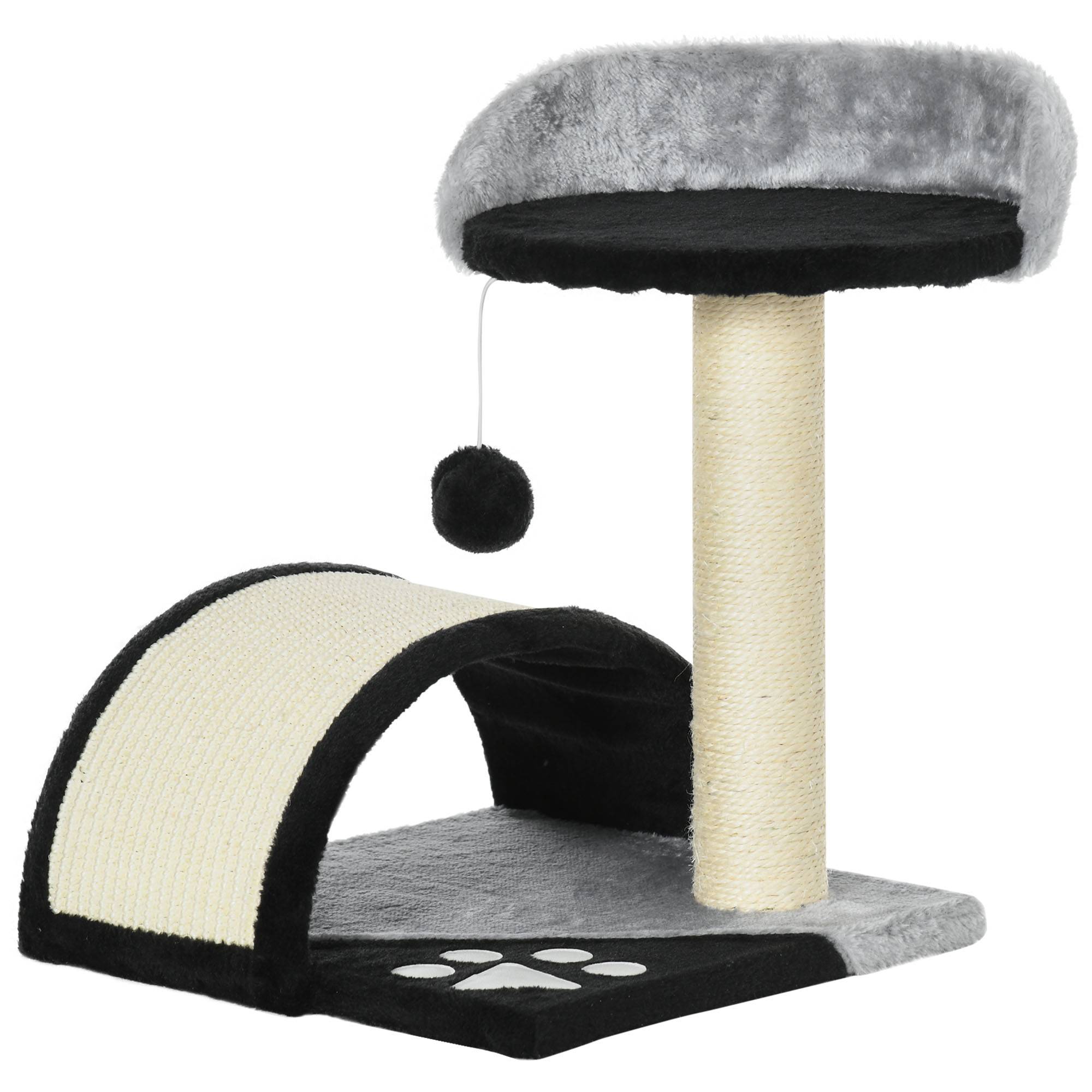 Arbre à chat sisal et peluche noir 35.5 x 37 x 46 cm - PANGIVO - Image 1