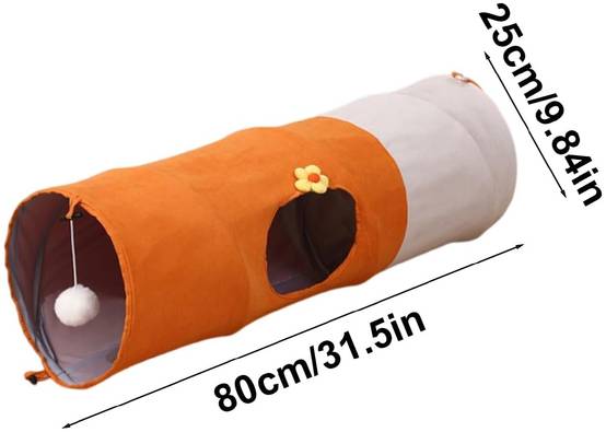 Tunnel amusant pour chat 80 cm pliable et démontable facile - Lytech - Image 4