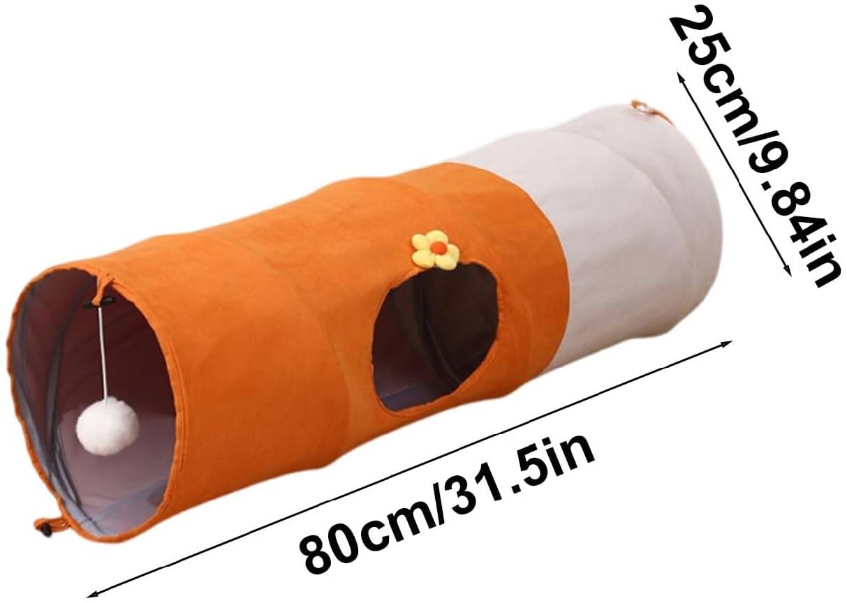Tunnel amusant pour chat 80 cm pliable et démontable facile - Lytech - Image 4