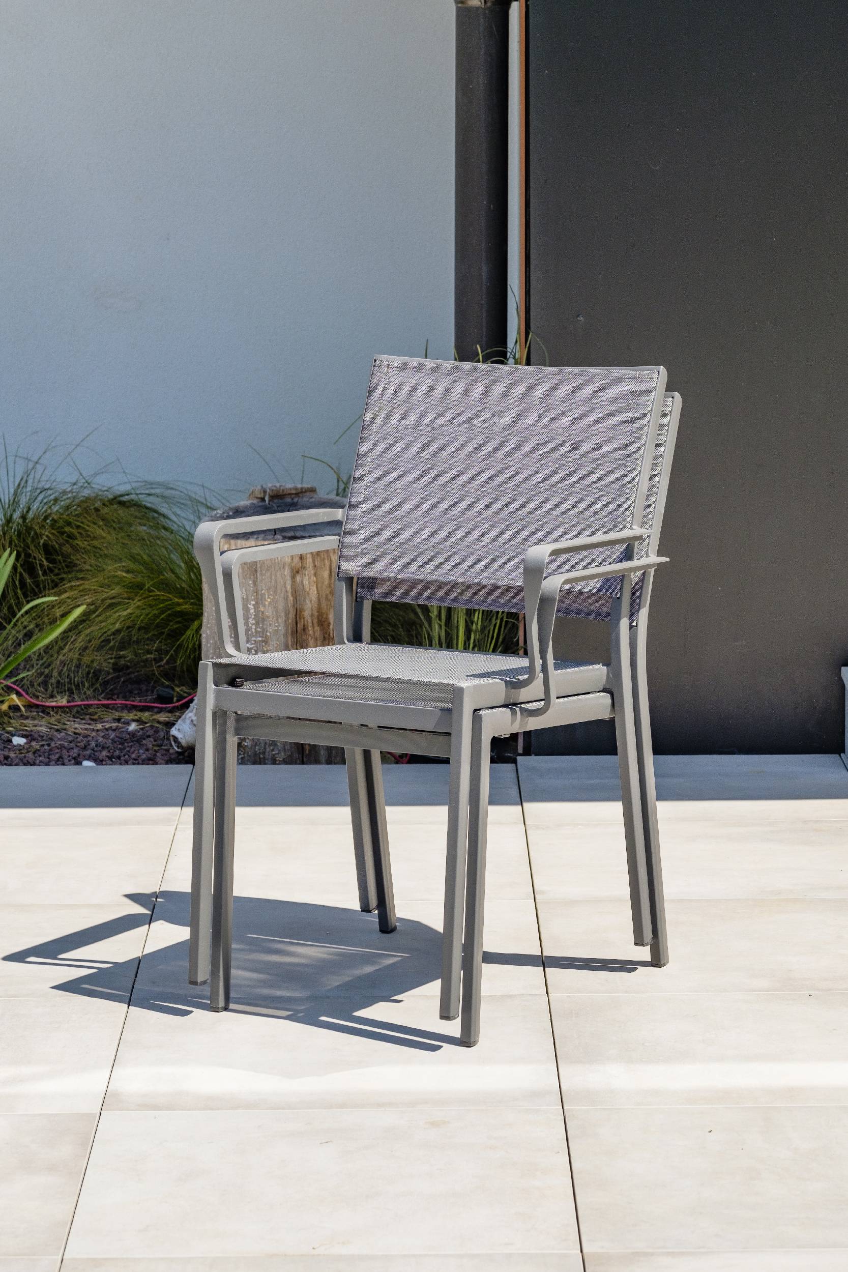 Dcb Garden - Ensemble repas CAICOS 8 places en aluminium plateau HPL - DCB GARDEN - Imagen 4