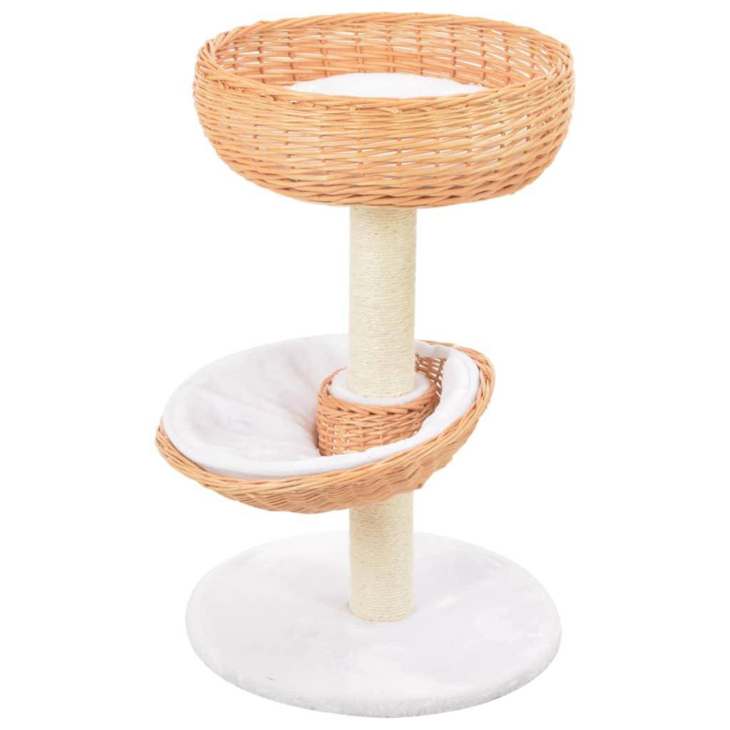 Helloshop26 - Arbre à chat griffoir grattoir niche jouet animaux peluché en sisal naturel bois de saule - Imagen 1