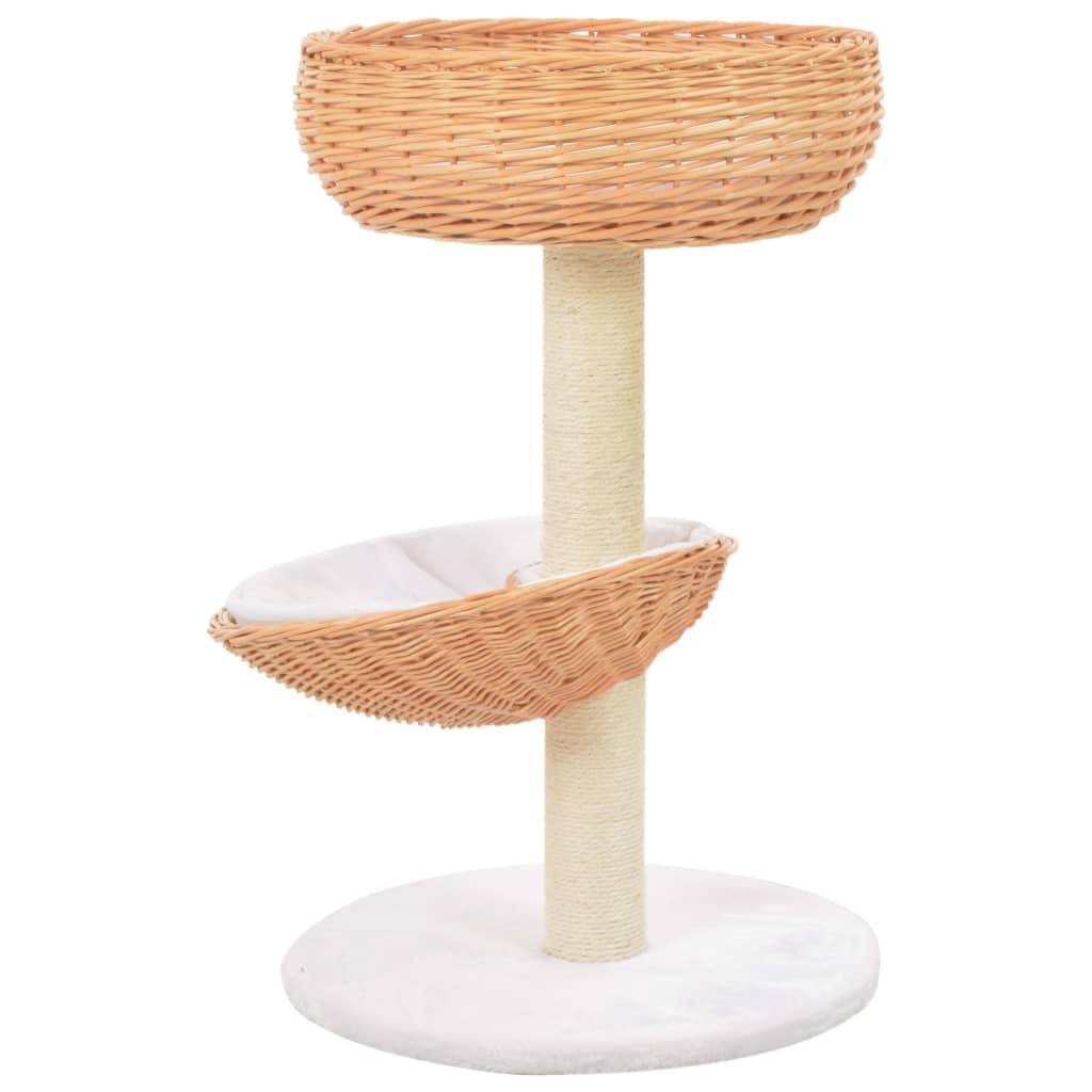Helloshop26 - Arbre à chat griffoir grattoir niche jouet animaux peluché en sisal naturel bois de saule - Imagen 2