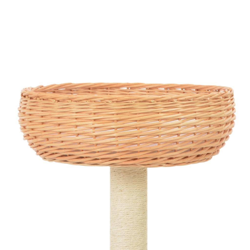Helloshop26 - Arbre à chat griffoir grattoir niche jouet animaux peluché en sisal naturel bois de saule - Imagen 3