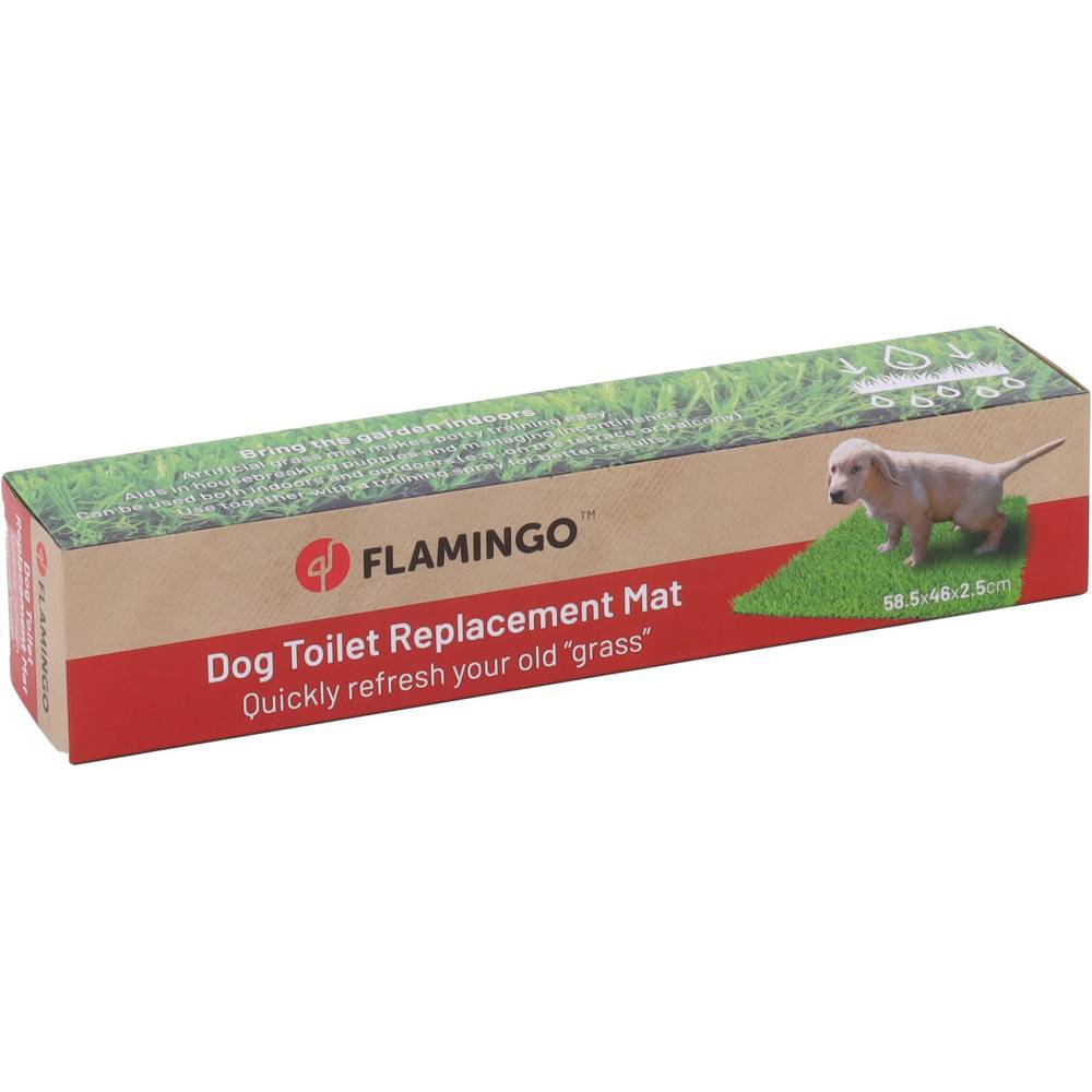 Flamingo - Dalle de gazon artificiel transportable pour toilette pour animaux Pelou Vert - Imagen 3
