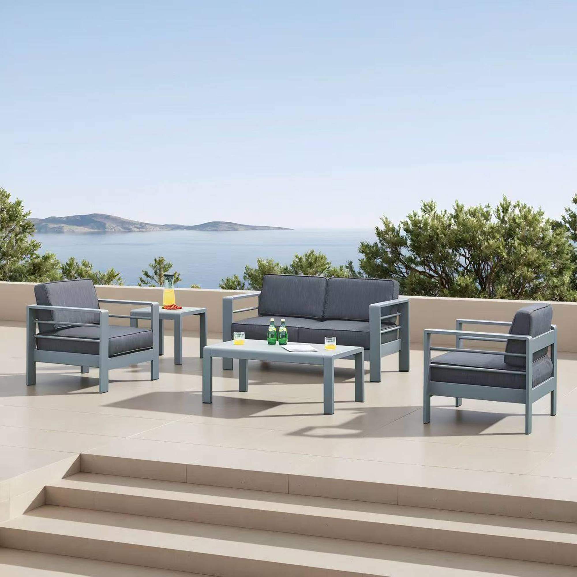 Casa.Pro - Salon de jardin 5 pièces Avise anthracite gris foncé casa.pro - Imagen 2