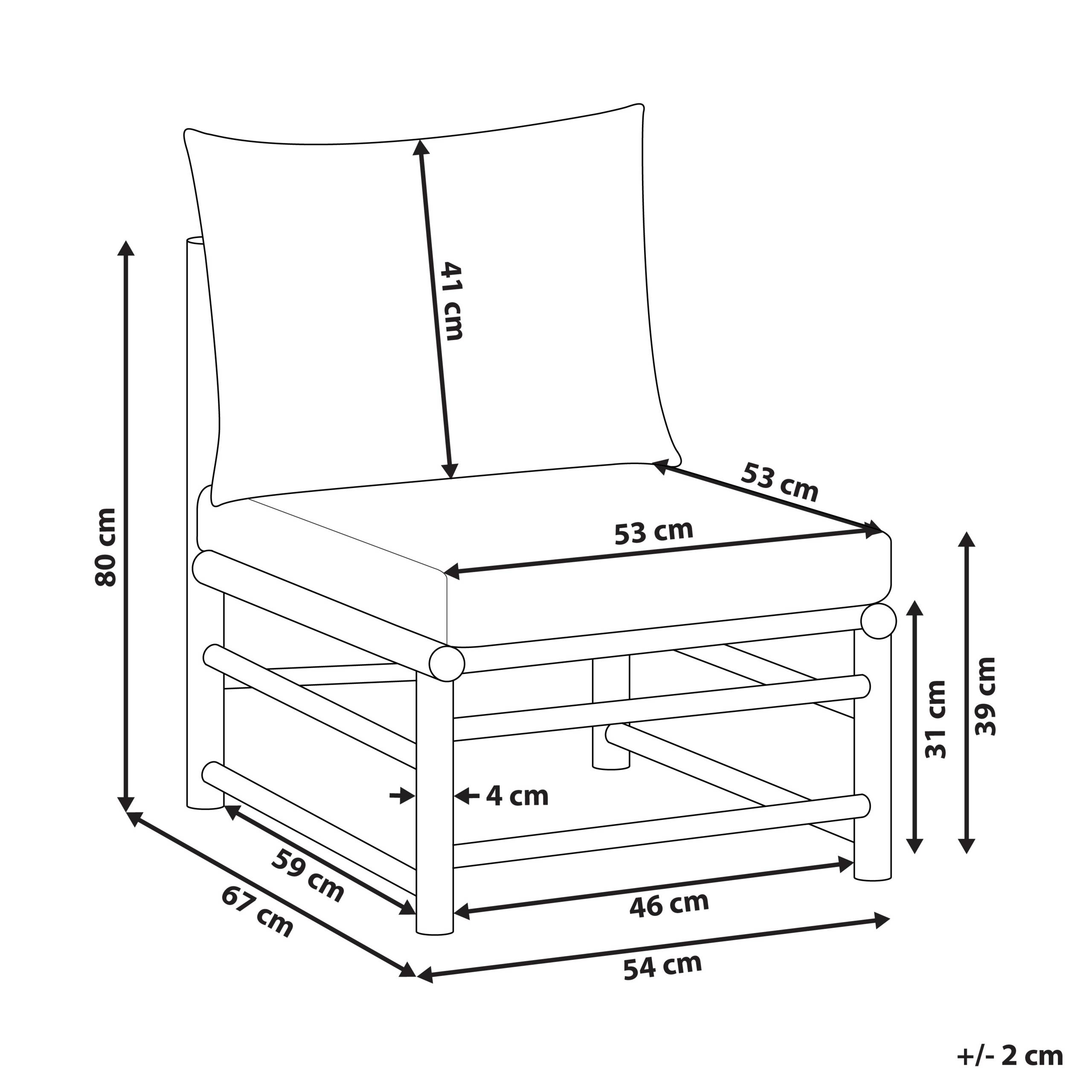Beliani - Fauteuil Bambou Blanc cassé CERRETO - Beliani - Imagen 3
