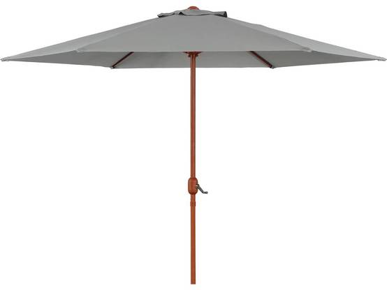 Parasol Jardin Droit Alu Finition Bois "luz" - Rond - ø 3m - Gris -habitat Et Jardin - Image 1