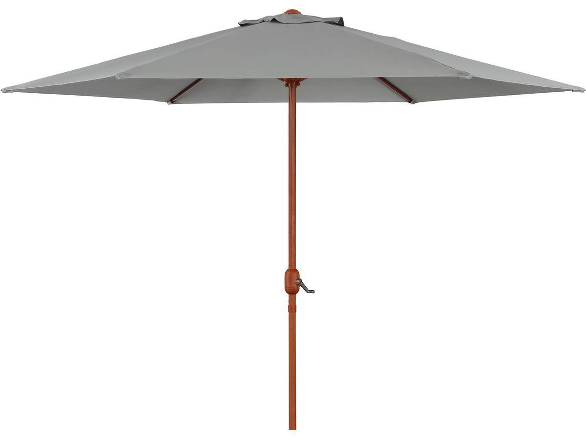 Parasol Jardin Droit Alu Finition Bois "luz" - Rond - ø 3m - Gris -habitat Et Jardin - Imagen 1