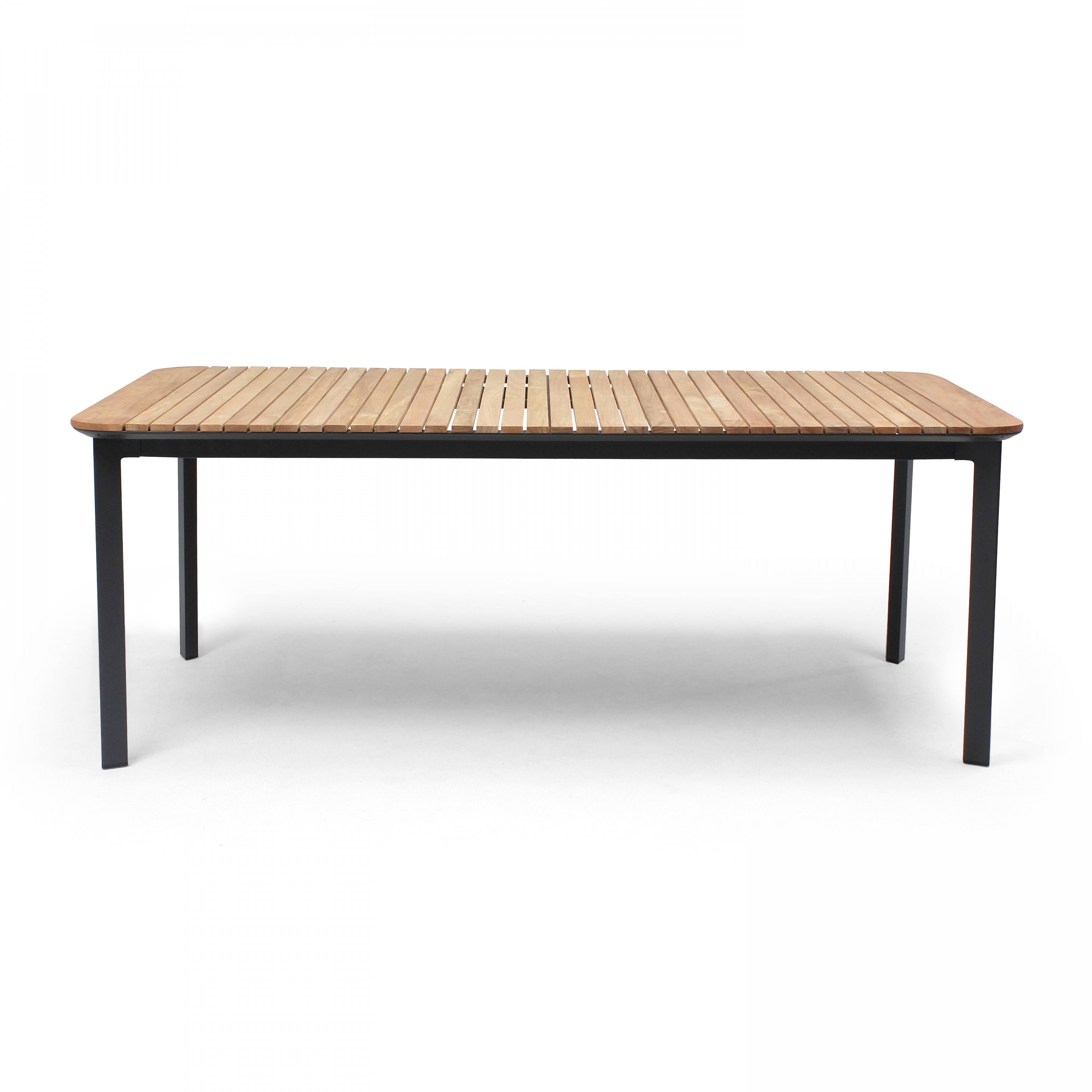 Oviala - Table de terrasse en aluminium et teck Tempa - Oviala - Imagen 6