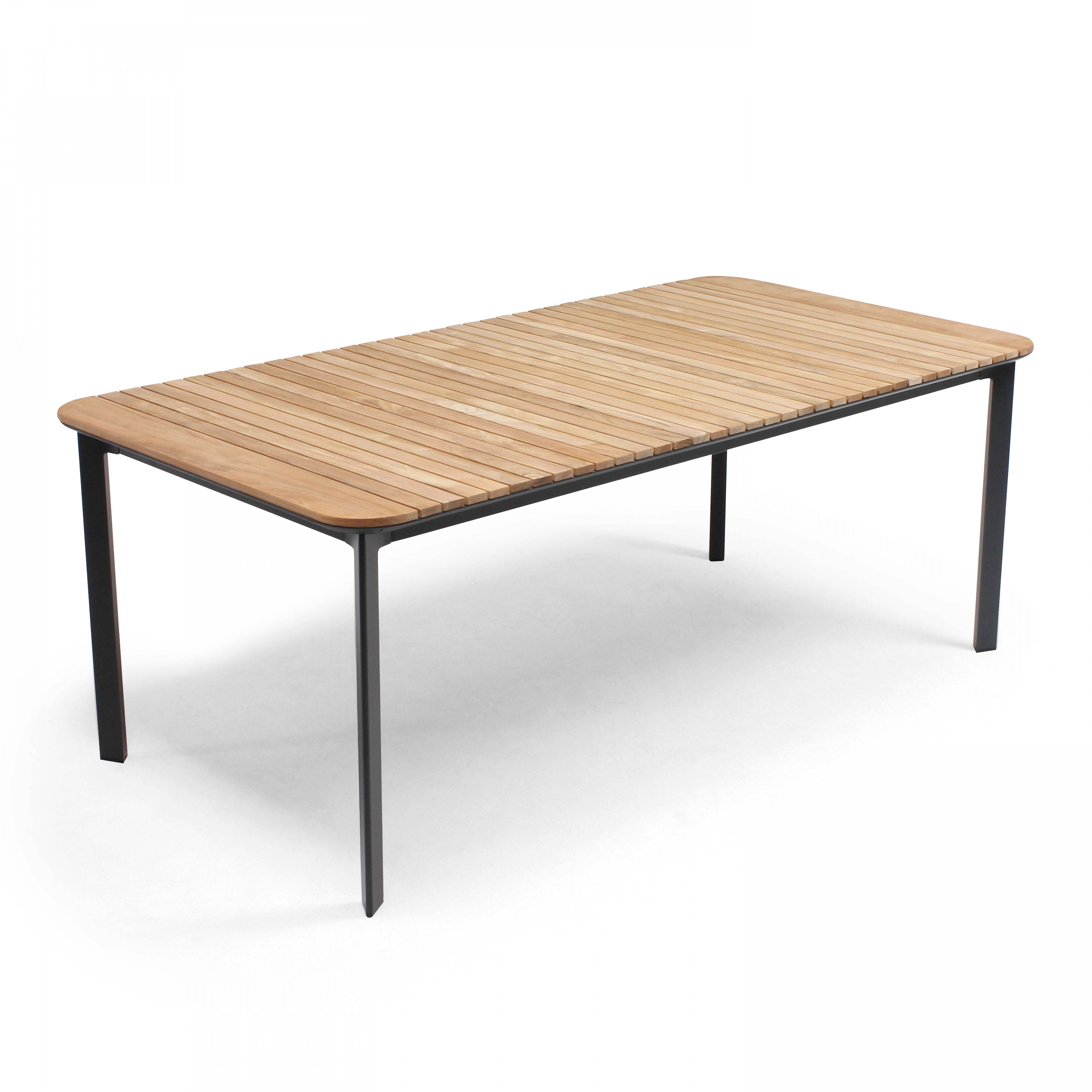 Oviala - Table de terrasse en aluminium et teck Tempa - Oviala - Imagen 1