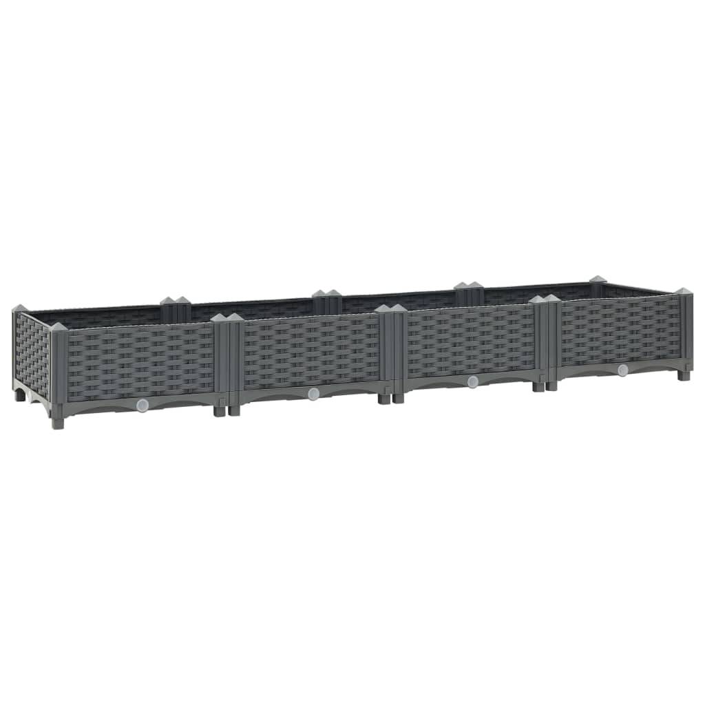 Helloshop26 - Jardinière lit surélevé plantes fleurs jardin 160 cm polypropylène gris - Imagen 1