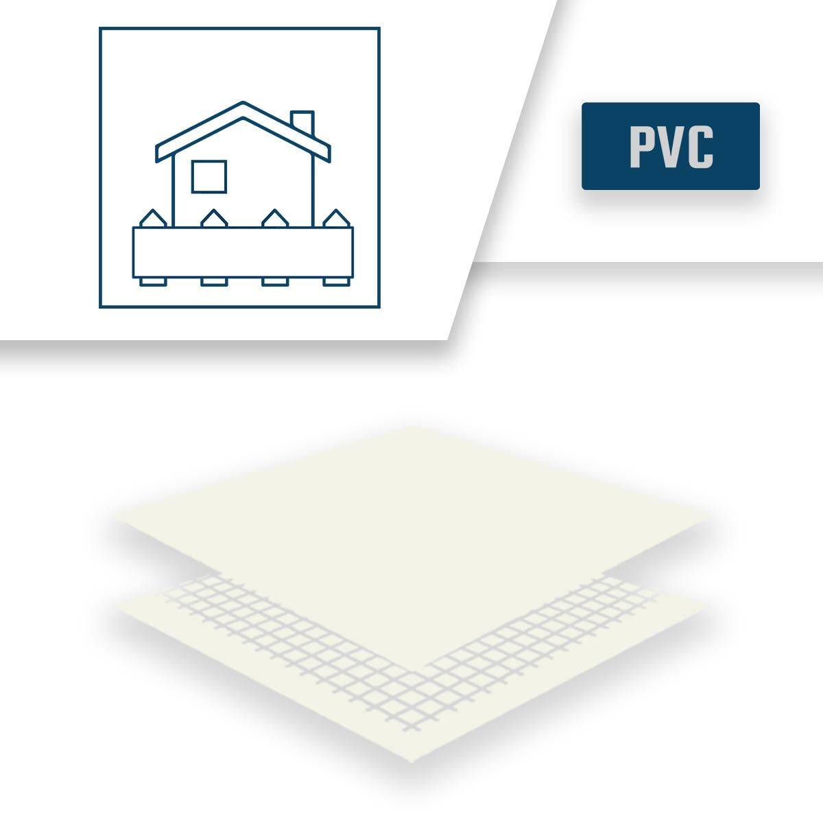 Bâche Brise Vue Blanche 3x5 m XP640BV - Garantie 10 ans - Brise vent occultant - Pare vue jardin - Made in France TECPLAST - Imagen 4
