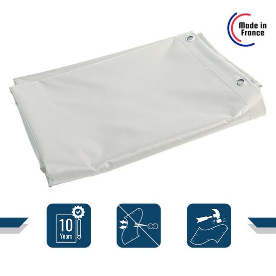 Bâche Brise Vue Blanche 3x5 m XP640BV - Garantie 10 ans - Brise vent occultant - Pare vue jardin - Made in France TECPLAST - Imagen 2