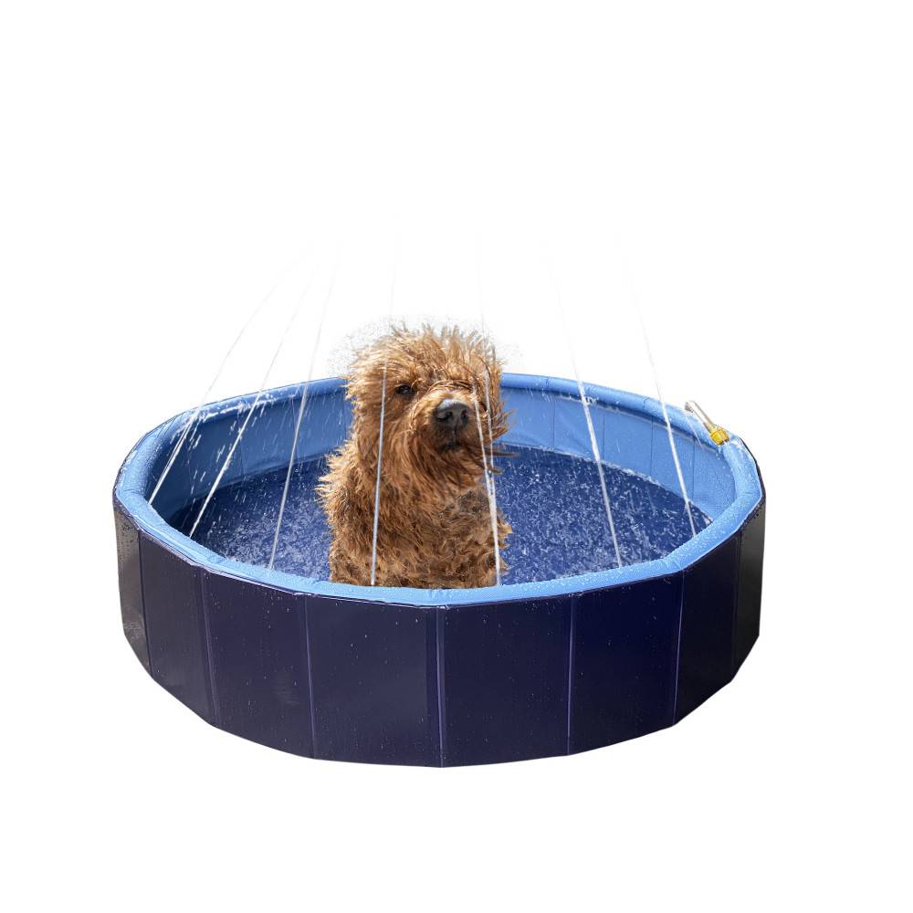 Flamingo - Piscine avec jet d'eau ø 120 x 30 cm bleu et gris pour chien - Image 4