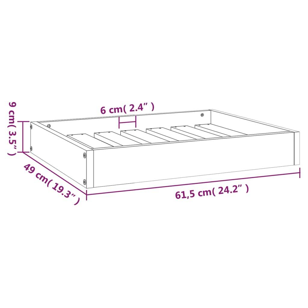 Vidaxl - Lit pour chien Noir 61,5x49x9 cm Bois de pin solide vidaXL 820855 - Imagen 3