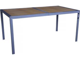 Table De Jardin Métal Imitation Bois "tossa" - 160 X 90 X 75 Cm - Marron -habitat Et Jardin