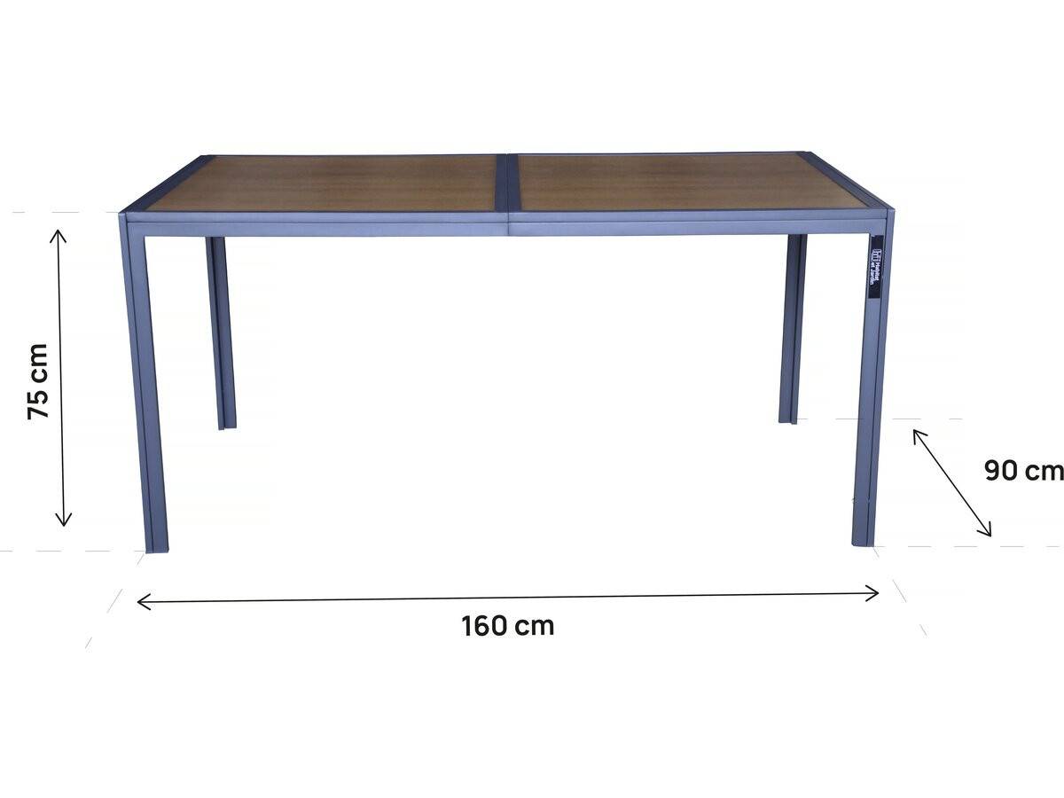 Table De Jardin Métal Imitation Bois "tossa" - 160 X 90 X 75 Cm - Marron -habitat Et Jardin - Image 3