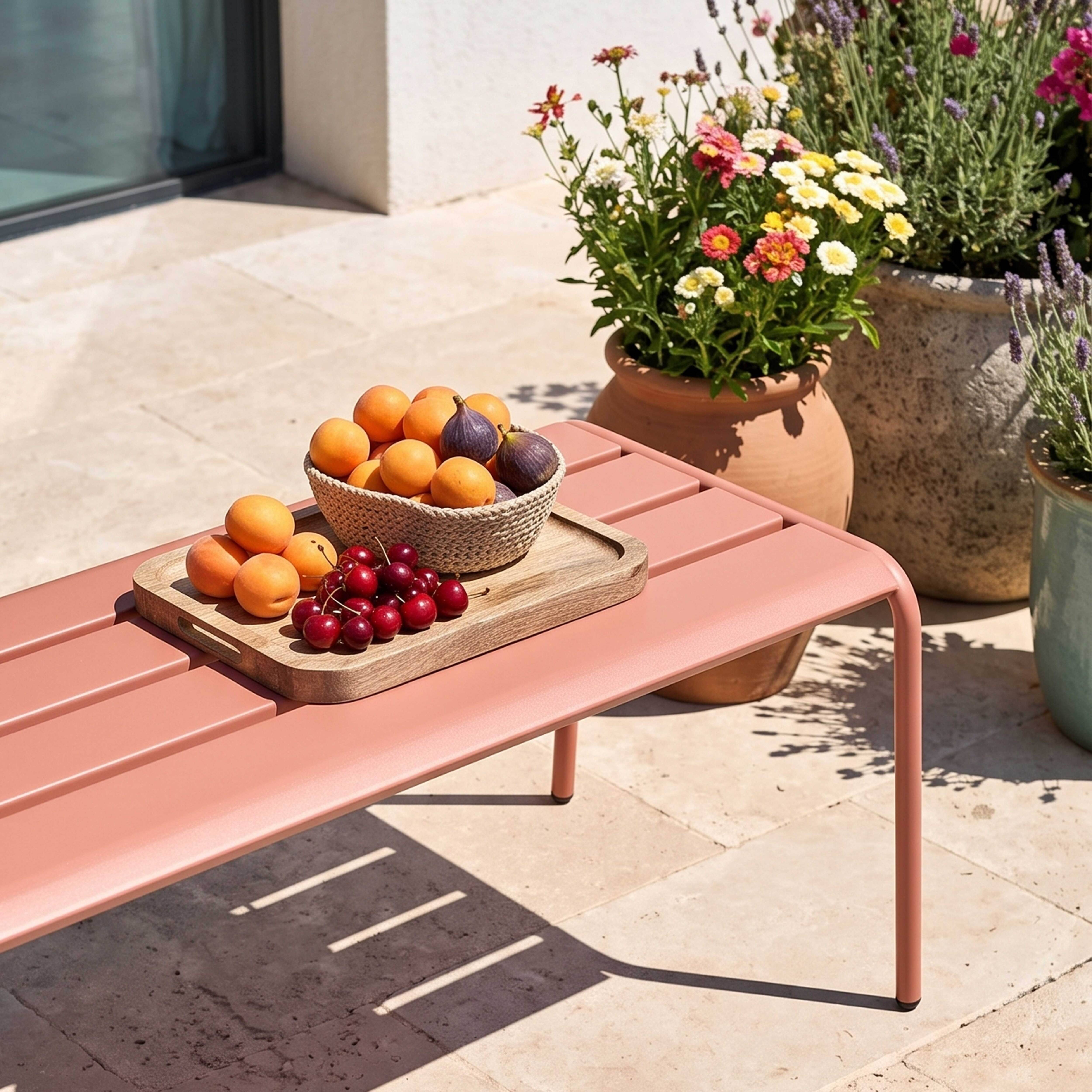 Oviala - Banc de jardin en acier argile Palavas - Oviala - Imagen 3
