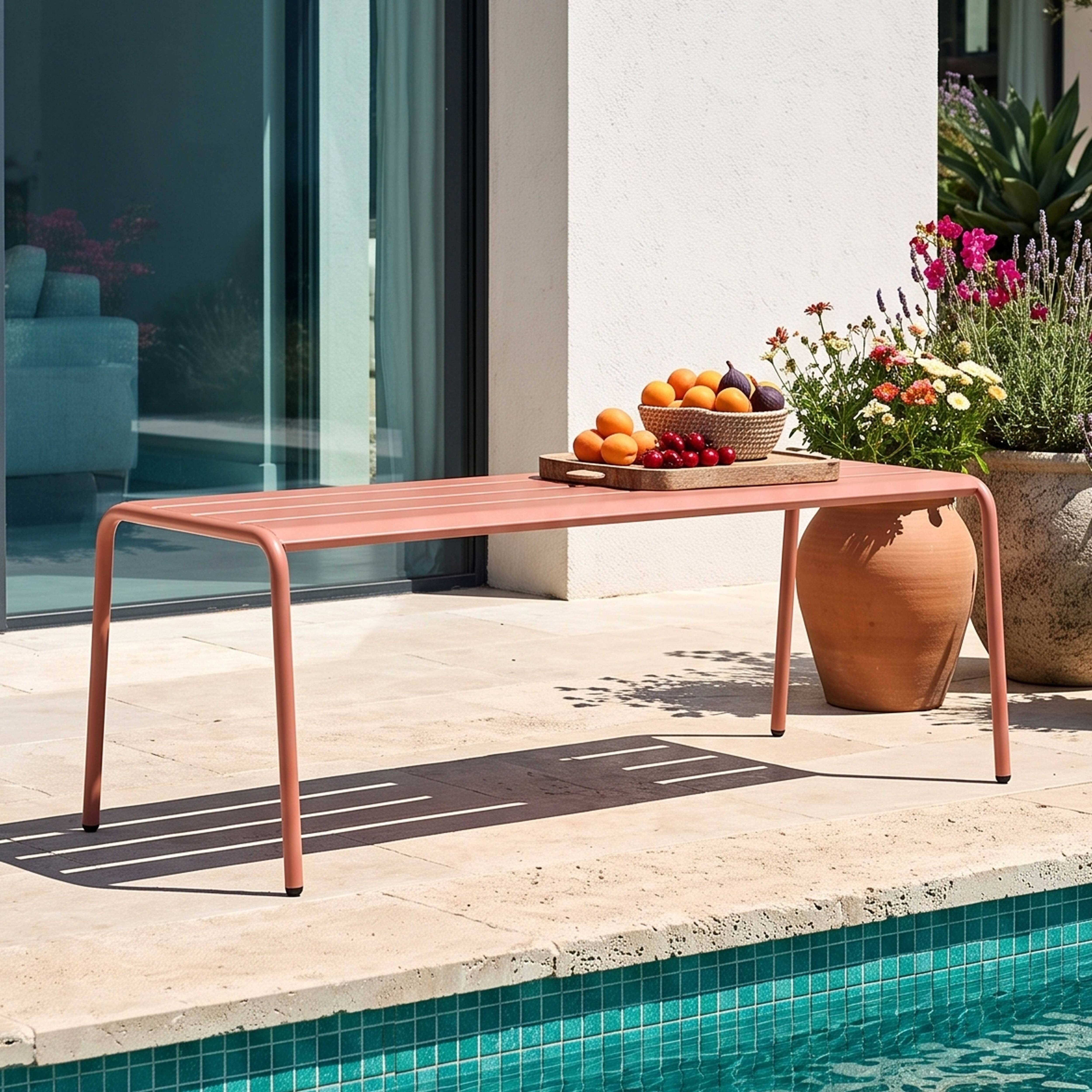 Oviala - Banc de jardin en acier argile Palavas - Oviala - Imagen 2