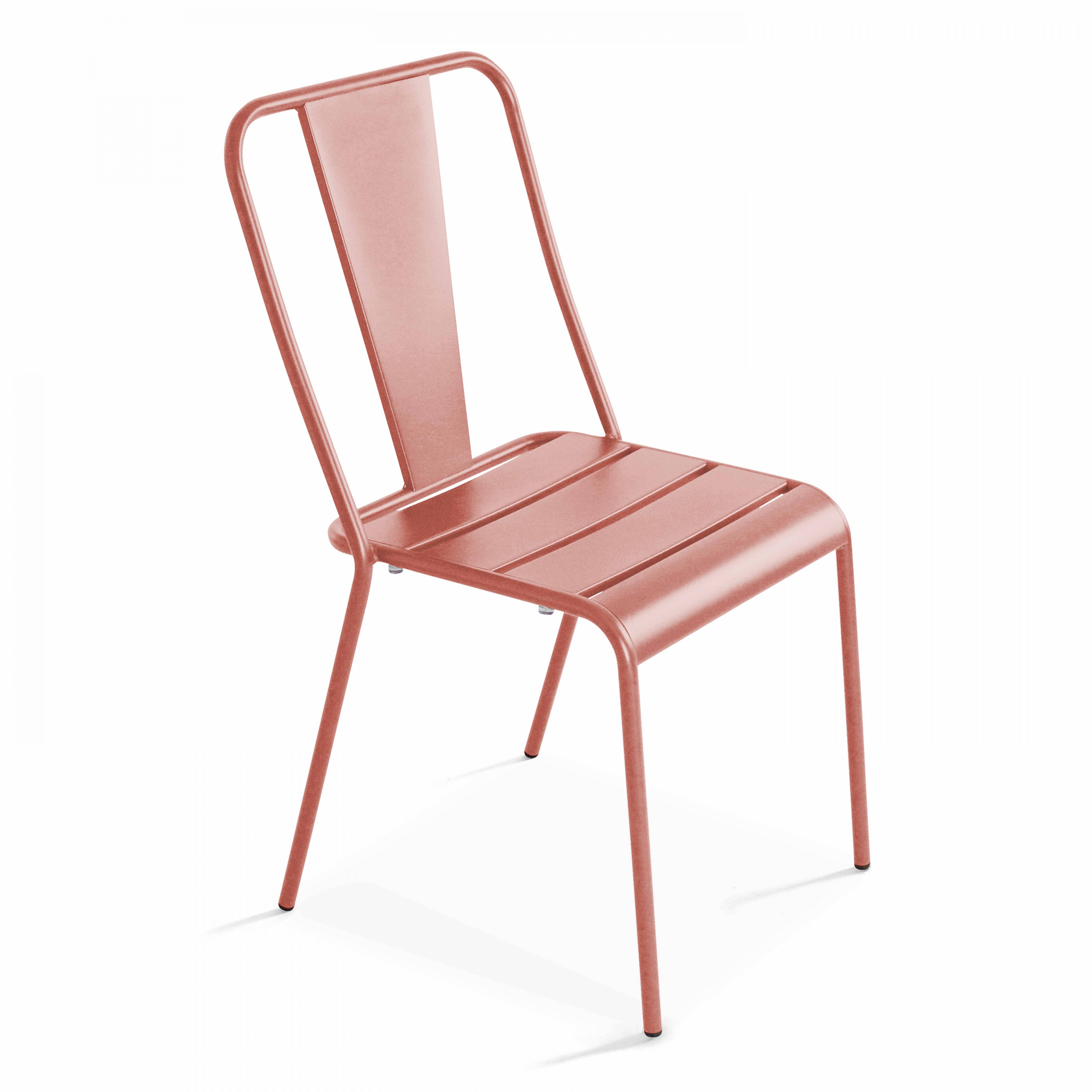 Oviala - Ensemble table de jardin et 8 chaises bistrot en acier argile Palavas - Oviala - Imagen 6