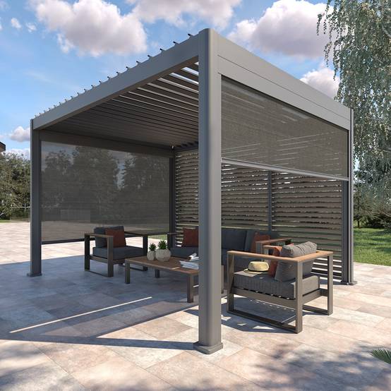 Hesperide - Pergola bioclimatique "Evora" 4 x 3m en aluminium Graphite - Hespéride - Image 1