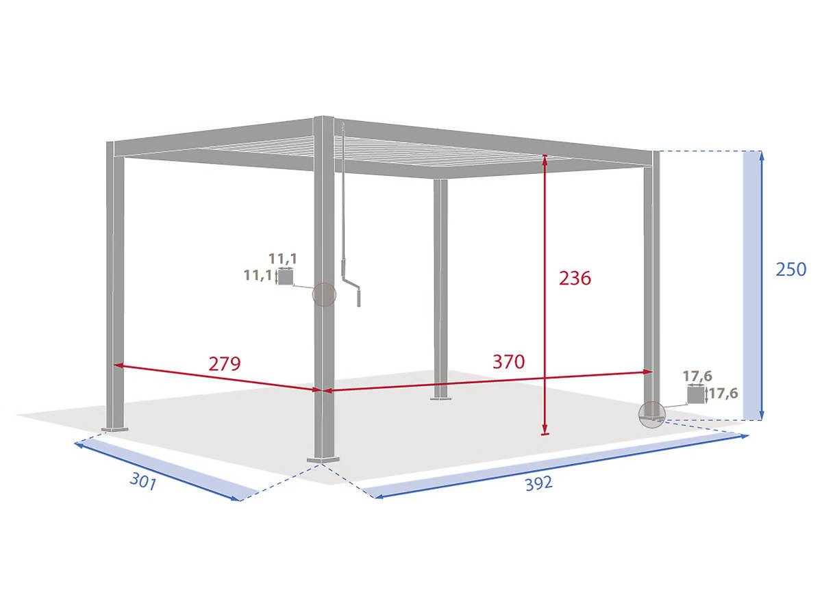 Hesperide - Pergola bioclimatique "Evora" 4 x 3m en aluminium Graphite - Hespéride - Image 7