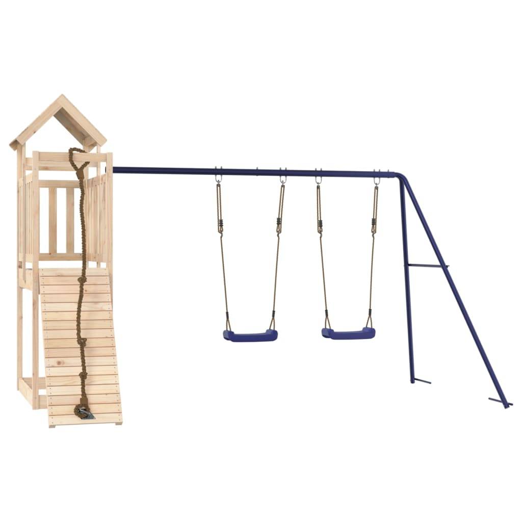 Helloshop26 - Aire de jeux d'extérieur balançoires toboggan portiques robuste jeux jardin 314 x 186 x 214 cm bois de pin massif - Imagen 1
