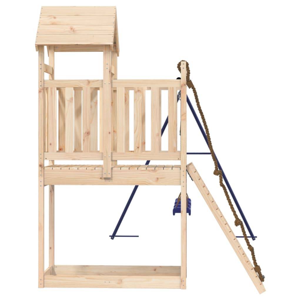 Helloshop26 - Aire de jeux d'extérieur balançoires toboggan portiques robuste jeux jardin 314 x 186 x 214 cm bois de pin massif - Imagen 4