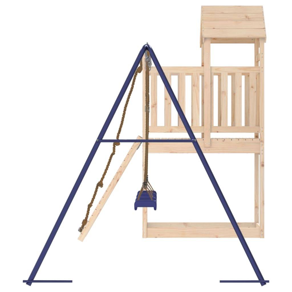 Helloshop26 - Aire de jeux d'extérieur balançoires toboggan portiques robuste jeux jardin 314 x 186 x 214 cm bois de pin massif - Imagen 3