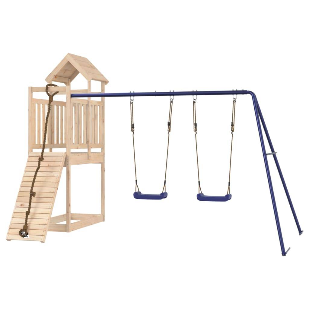 Helloshop26 - Aire de jeux d'extérieur balançoires toboggan portiques robuste jeux jardin 314 x 186 x 214 cm bois de pin massif - Imagen 2