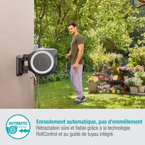 Gardena - Dévidoir automatique mural RollUp L 30 m Gardena - Imagen 4
