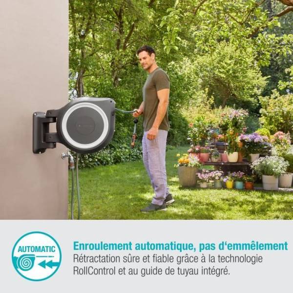 Gardena - Dévidoir automatique mural RollUp L 30 m Gardena - Imagen 4