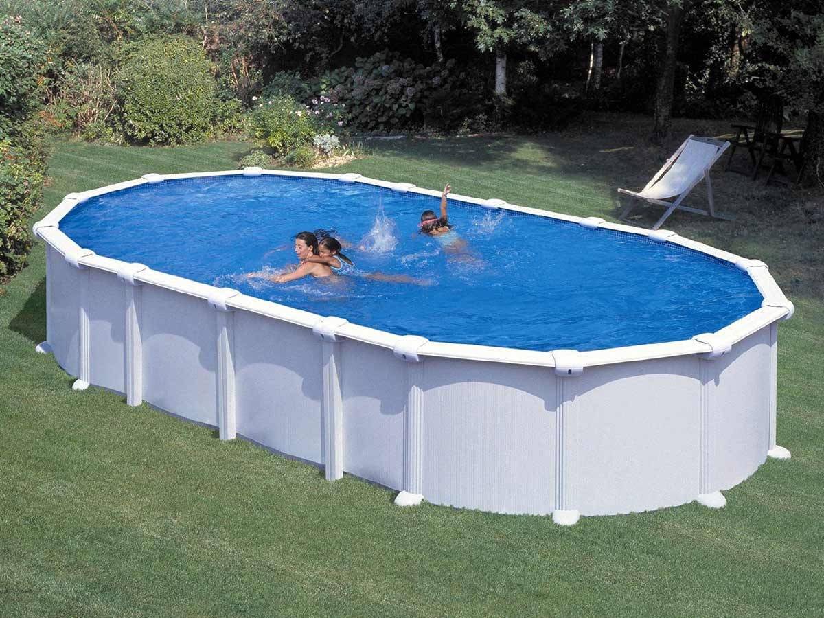 Gré - Piscine acier blanc Haïti ovale 7,44 x 3,99 x 1,32 m - Gré - Image 1