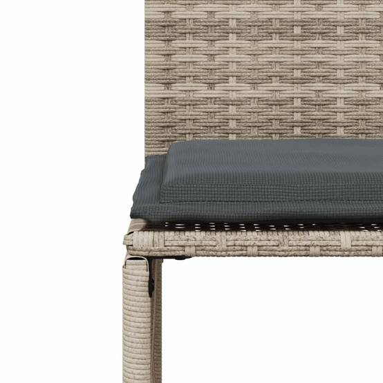 Ensemble de 7 pcs table de jardin et chaises avec coussins - mobilier de jardin gris clair rotin - Image 10