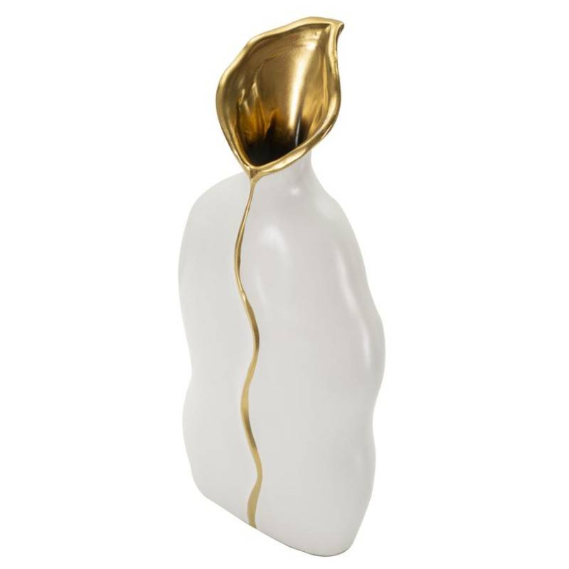 Vase en céramique blanche 16x8x40 cm - Mauro Ferretti - Image 2
