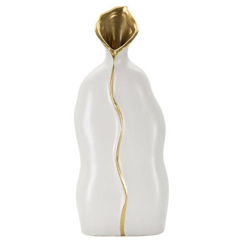 Vase en céramique blanche 16x8x40 cm - Mauro Ferretti - Image 1