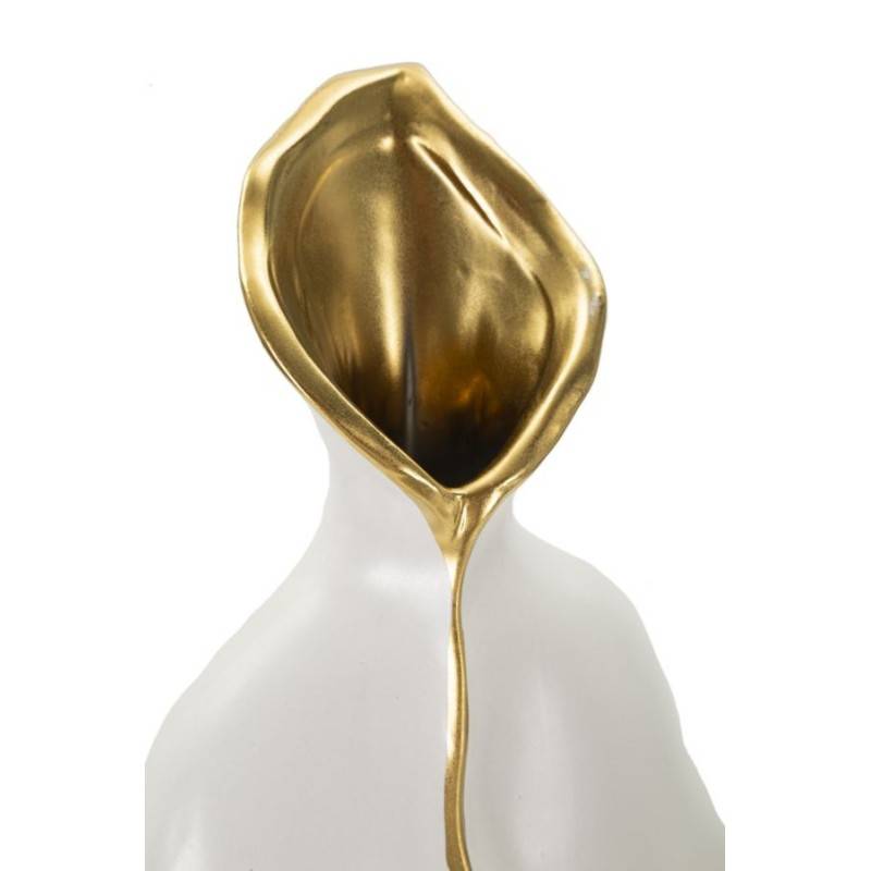 Vase en céramique blanche 16x8x40 cm - Mauro Ferretti - Image 3