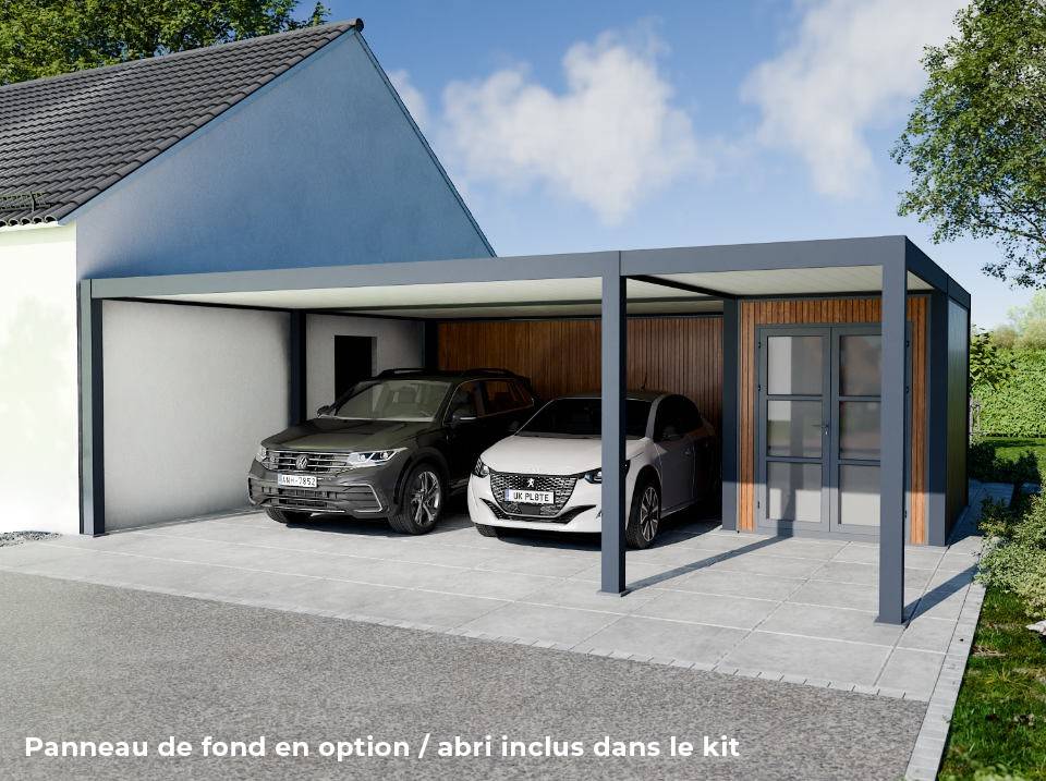Carport Aluminium 760 x 645 cm NEWARK - 43 m² - Hauteur : 255 - 2 Voitures - Imagen 3
