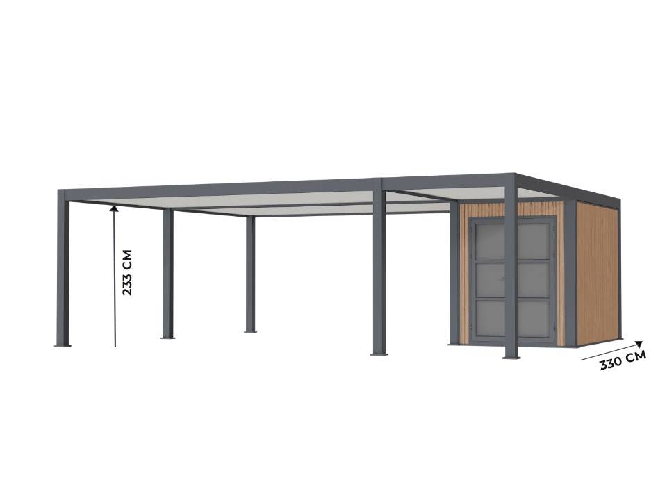 Carport Aluminium 760 x 645 cm NEWARK - 43 m² - Hauteur : 255 - 2 Voitures - Imagen 5