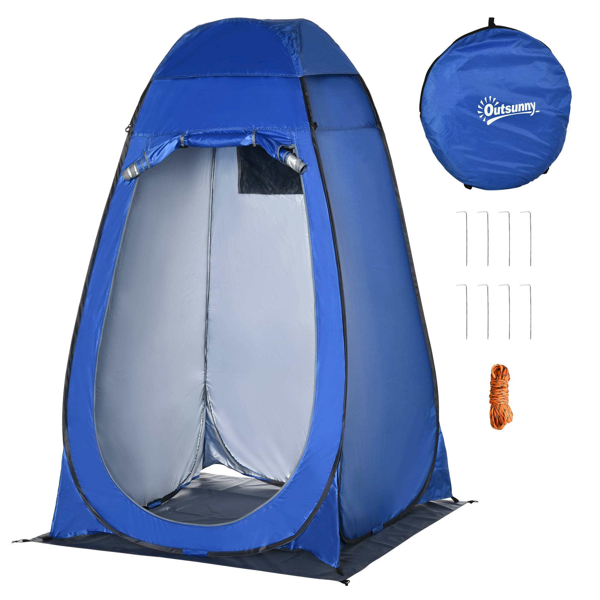 Tente de douche pop-up acier bleu foncé 126 x 124 x 189 cm - PANGIVO - Image 2