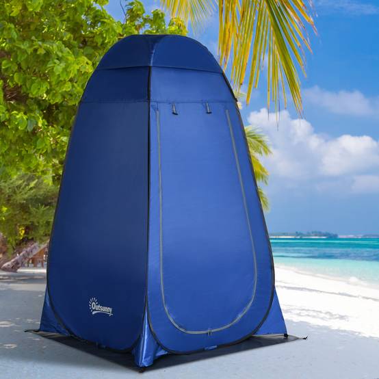 Tente de douche pop-up acier bleu foncé 126 x 124 x 189 cm - PANGIVO - Image 4