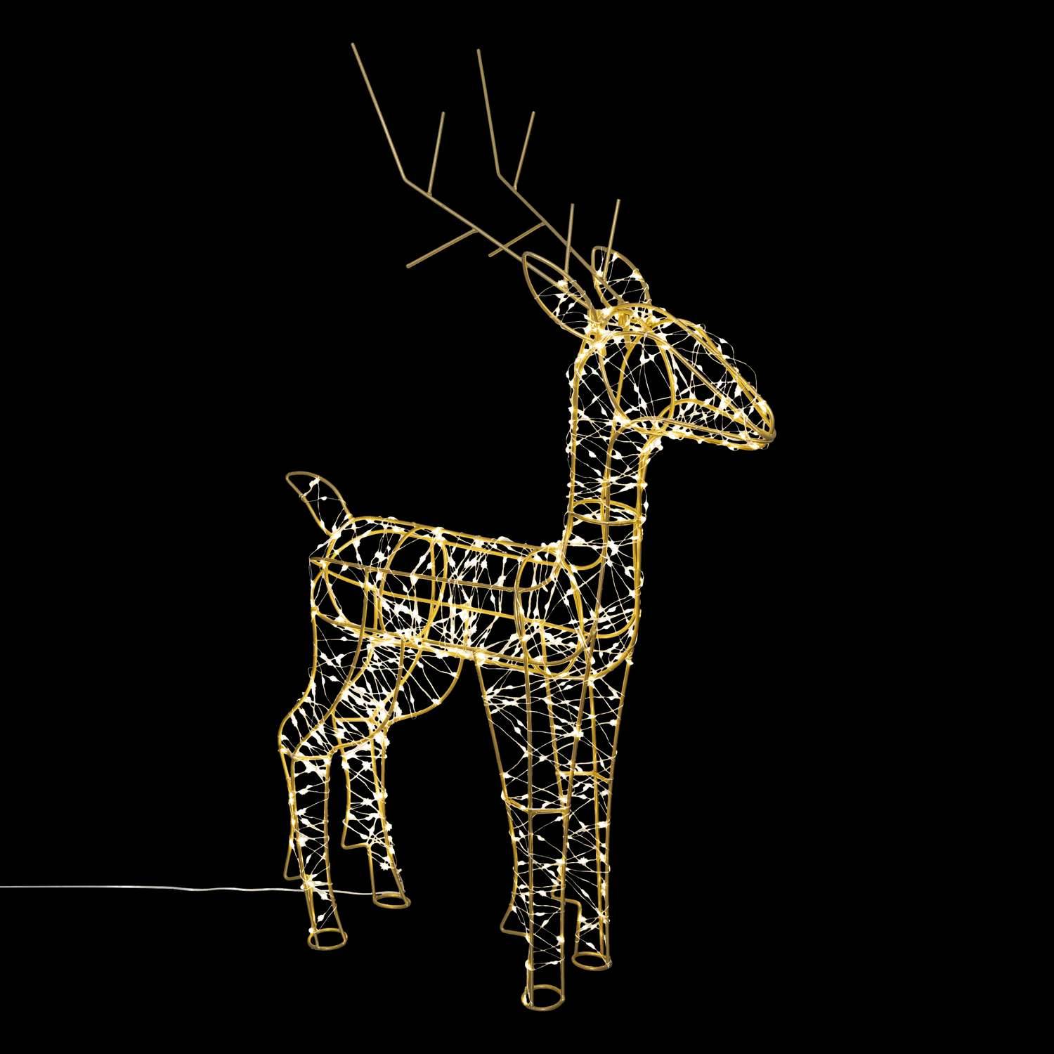 Atmosphera - Décoration de Noël lumineuse d'extérieur - Renne doré - H. 75 cm - Atmosphera - Imagen 4